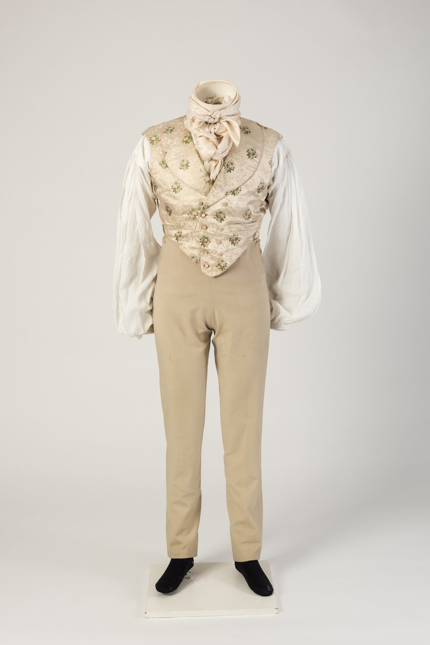 Heren wollen broek, gedragen met gedessineerd zijden vest, 1820s door Unbekannt Unbekannt