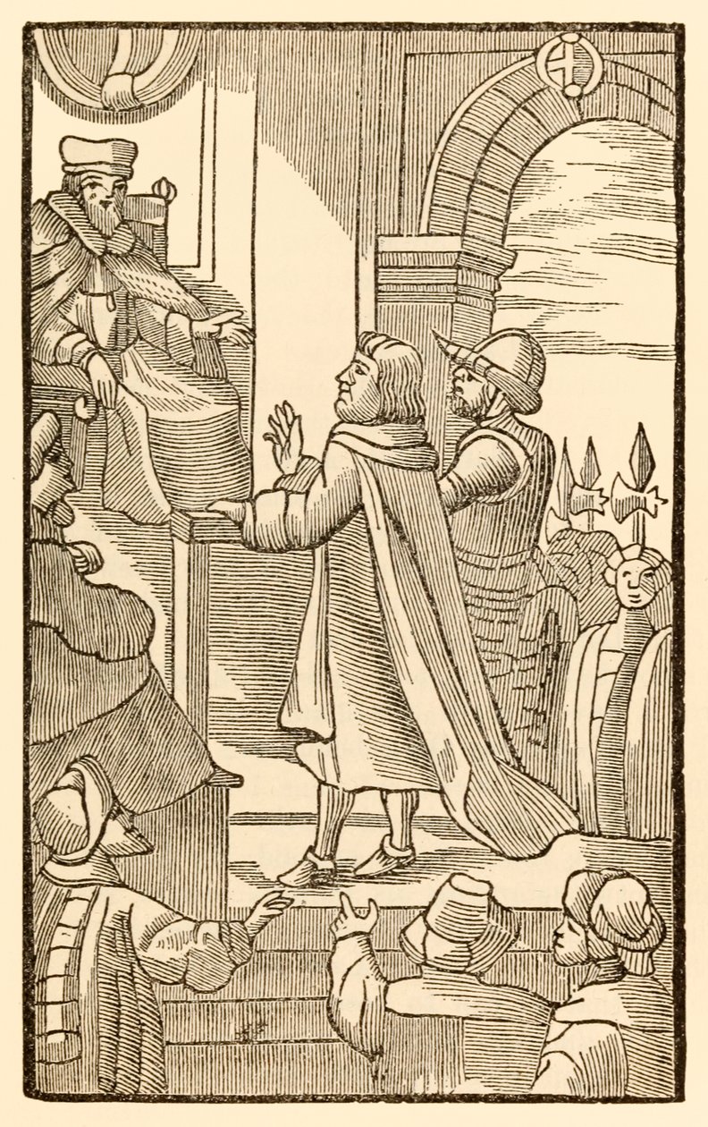 "Nu, getrouwe, speel de man, spreek voor uw God" uit "De Pelgrimsreis van deze wereld naar die welke komen zal" door John Bunyan door Unknown