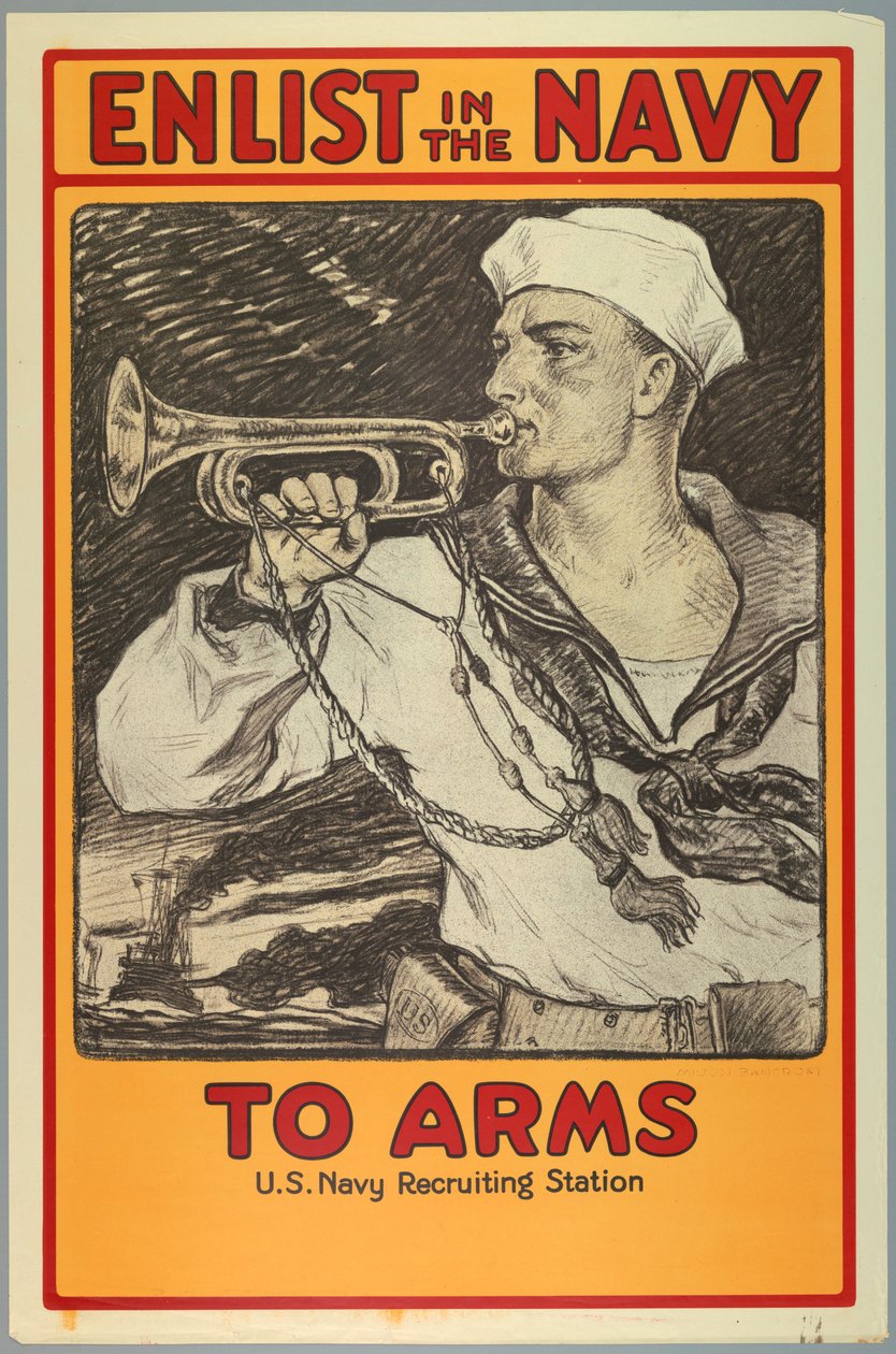 Poster, Meld je aan bij de marine, 1917 door Unknown