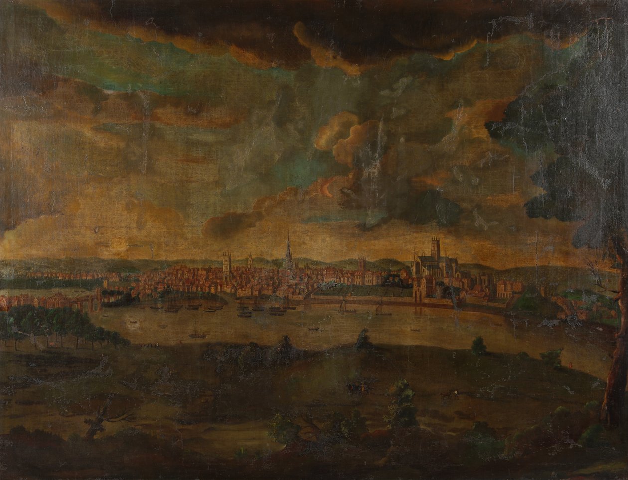 Uitzicht op Worcester, ca. 1740 door Unbekannt Unbekannt