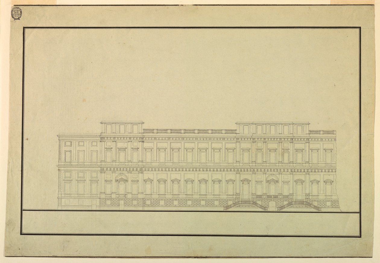 Ontwerp voor de verhoging van een openbaar gebouw, eind 18e eeuw door Unknown