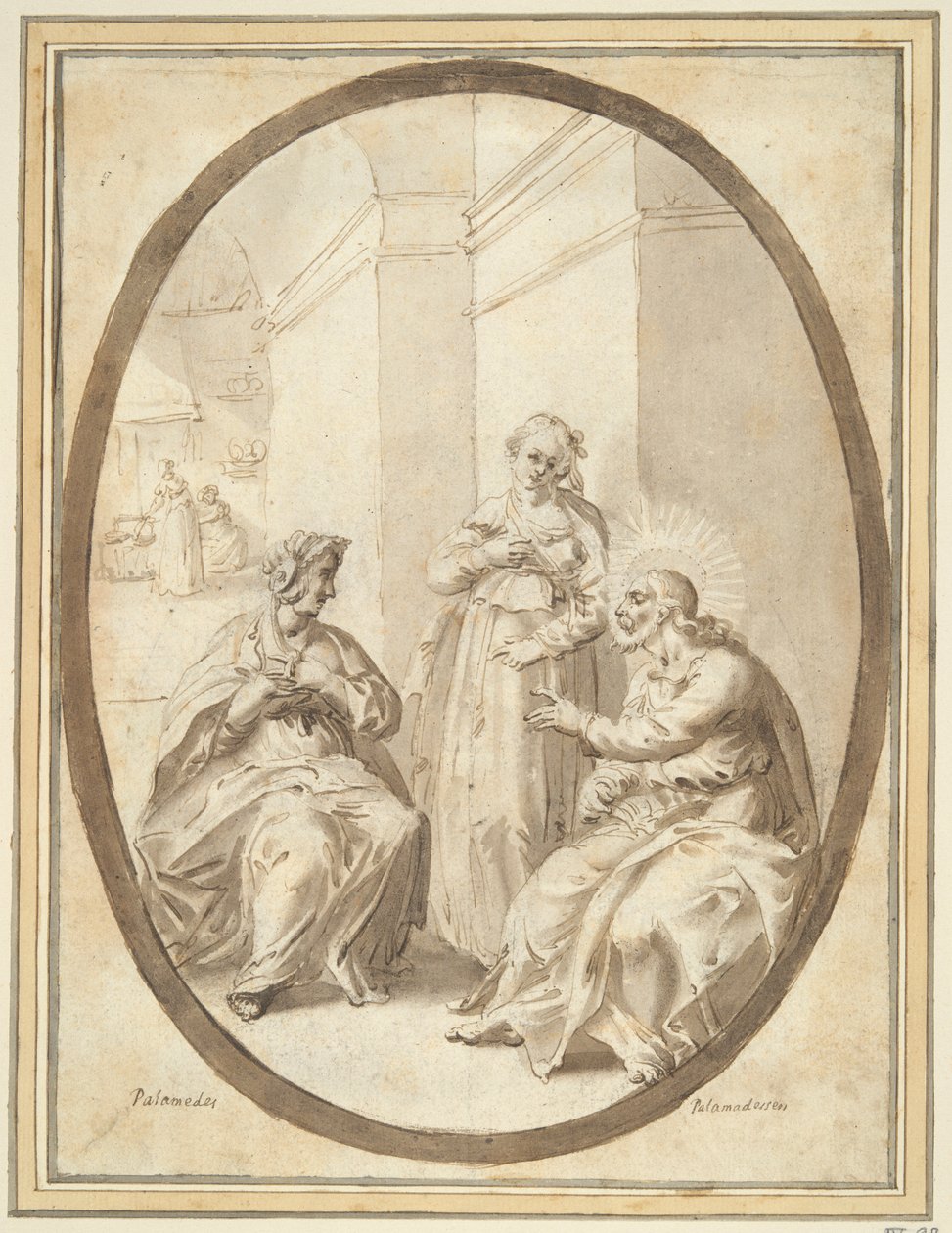 Christus in het huis van Martha en Maria door Unknown