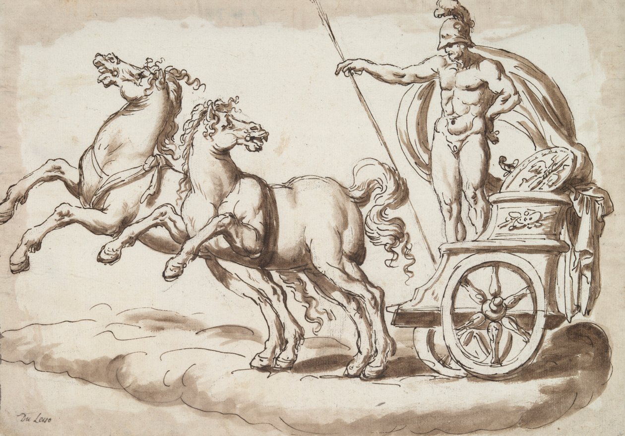 Mars in een Wagen Getrokken door Twee Paarden door Unknown