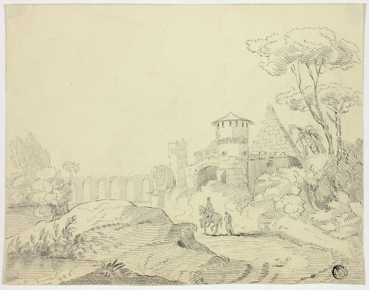 Buitenkant van Porta Metella, Rome door Unknown