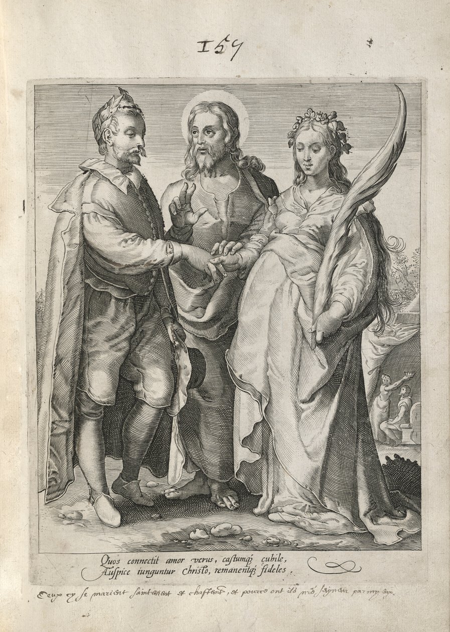 Quos connectit amor verus (Allegorie van het Trouwe Huwelijk) door Unknown