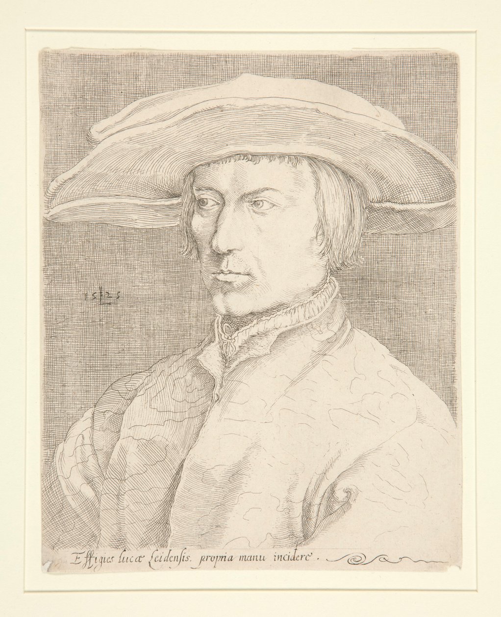 Zelfportret van de kunstenaar, 1525 [Portret van een man, zogenaamd Lucas van Leyden, zelfportret] door Unknown