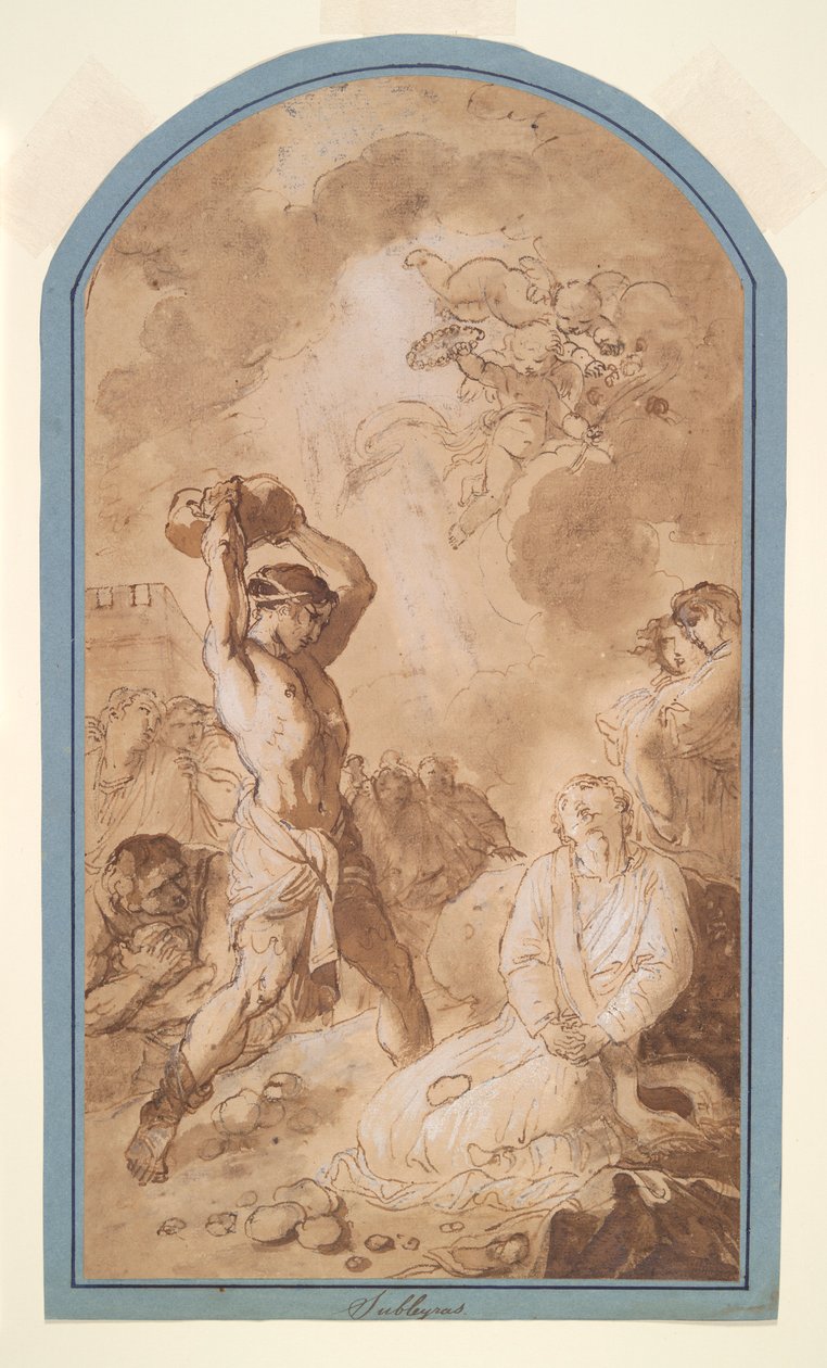 De steniging van St. Stefanus door Unknown