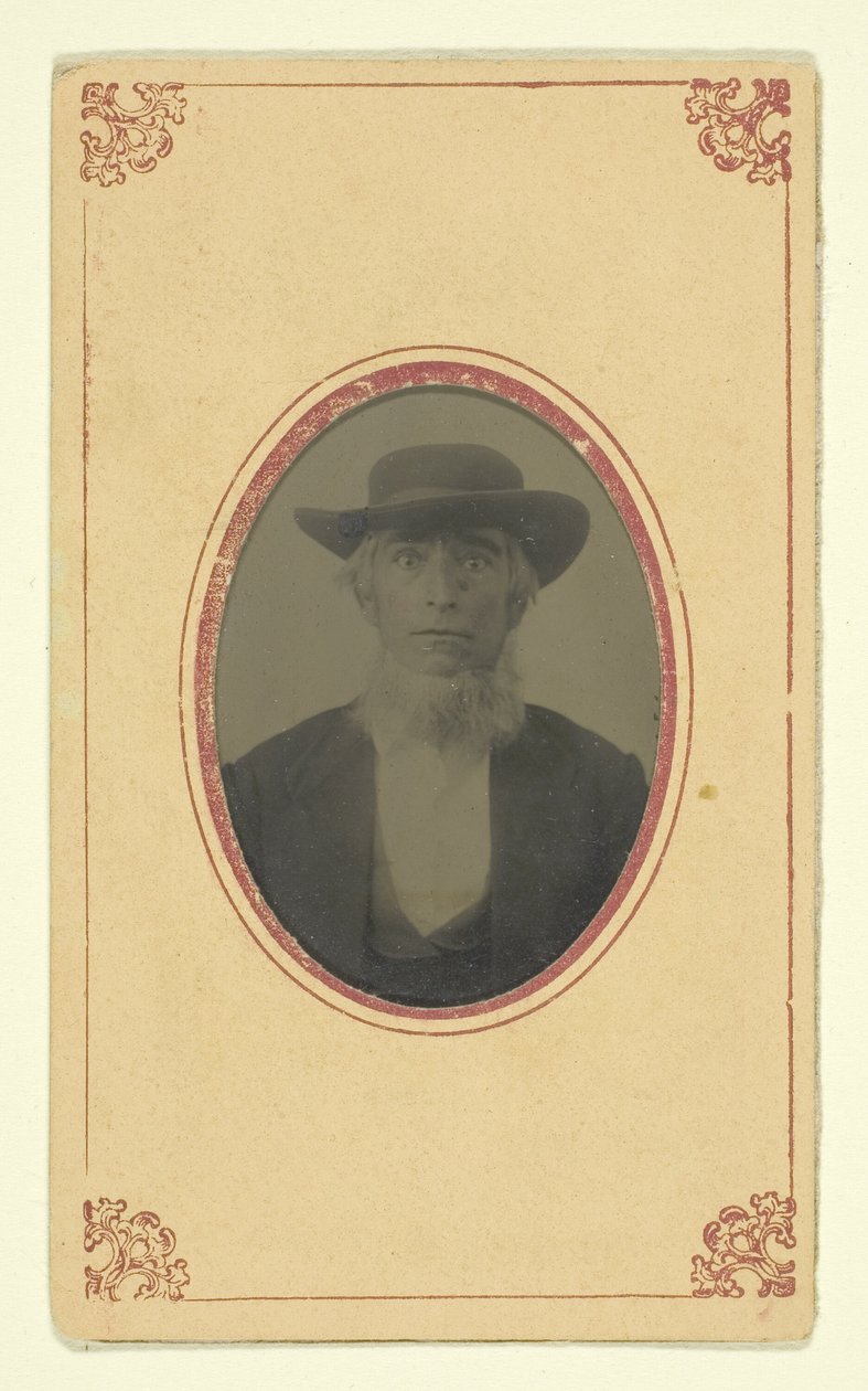 Zonder titel (Portret van een bebaarde man met hoed) door Unknown