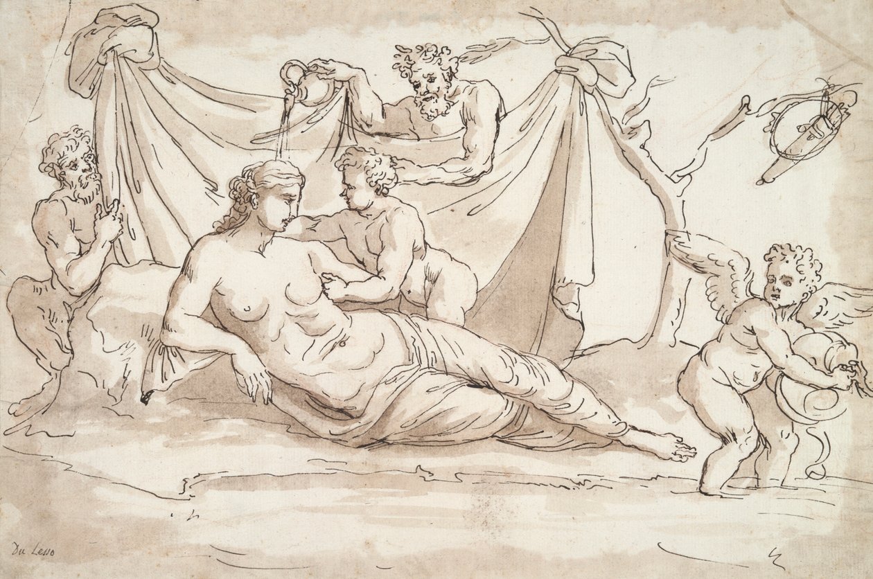 Venus en Amoretti en Twee Saters door Unknown