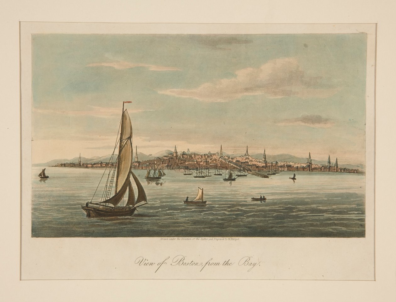 Uitzicht op Boston vanaf de baai door Unknown