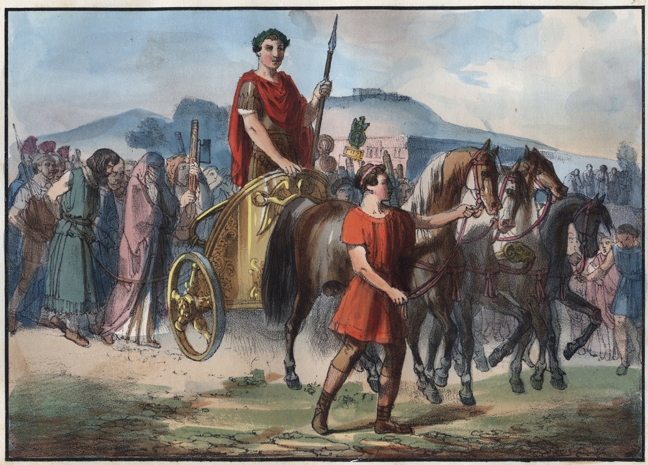 Een Romeinse triomf - gravure uit 