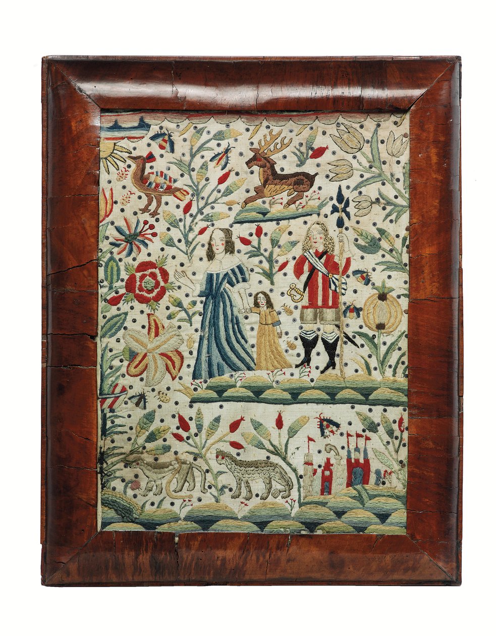 Een William en Mary borduurwerk, c.1690 door Unknown artist