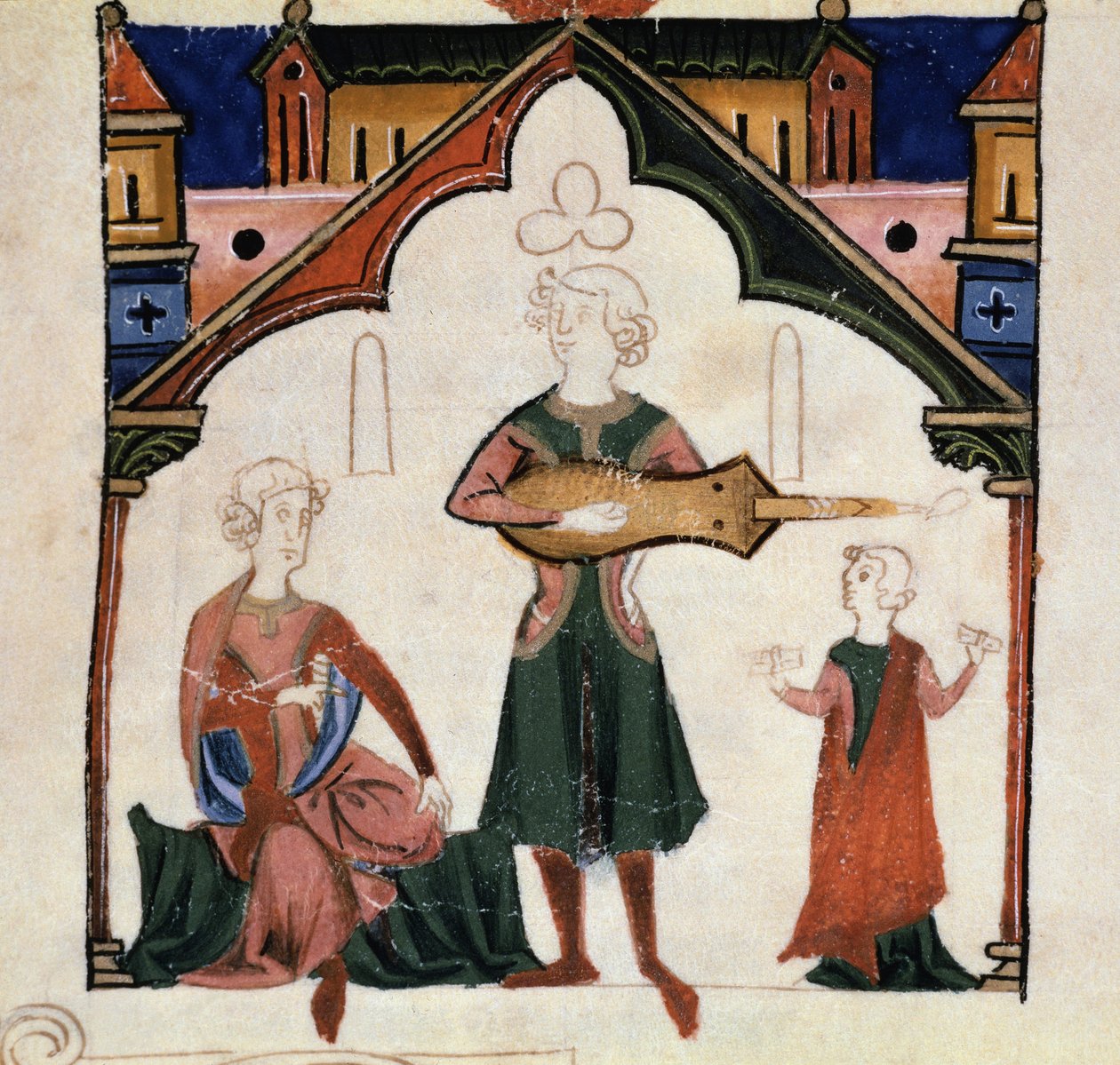 Een groep dichters en muzikanten (miniatuur) door Unknown artist