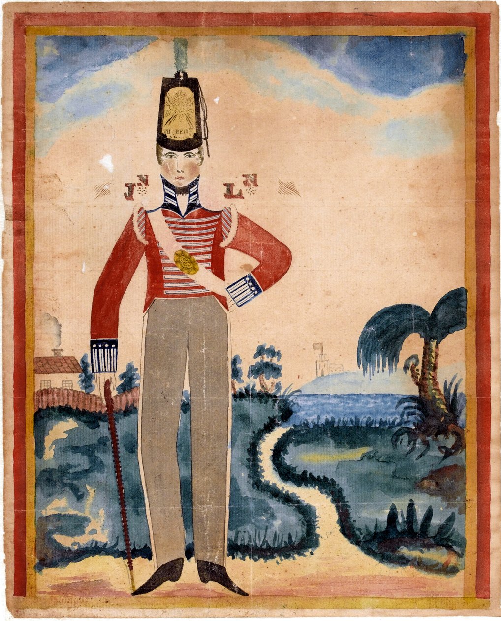 Een soldaat van het 7e Regiment of Foot (Royal Fusiliers) in het Caribisch gebied door Unknown artist