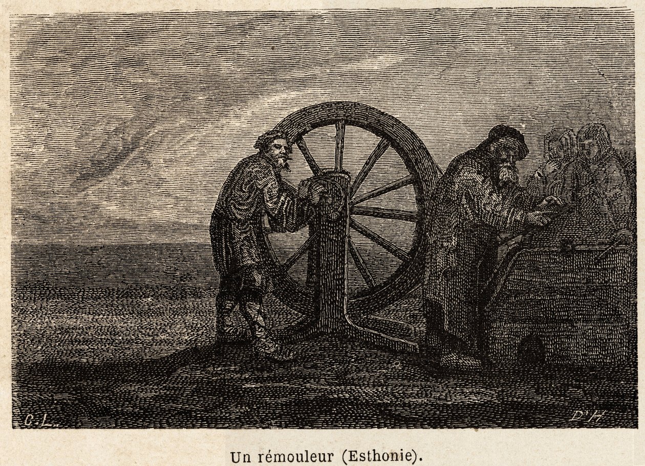 Een verhuizer in Estland. Gravure in Le tour du monde, bewerkt door Edouard Charton. door Unknown artist