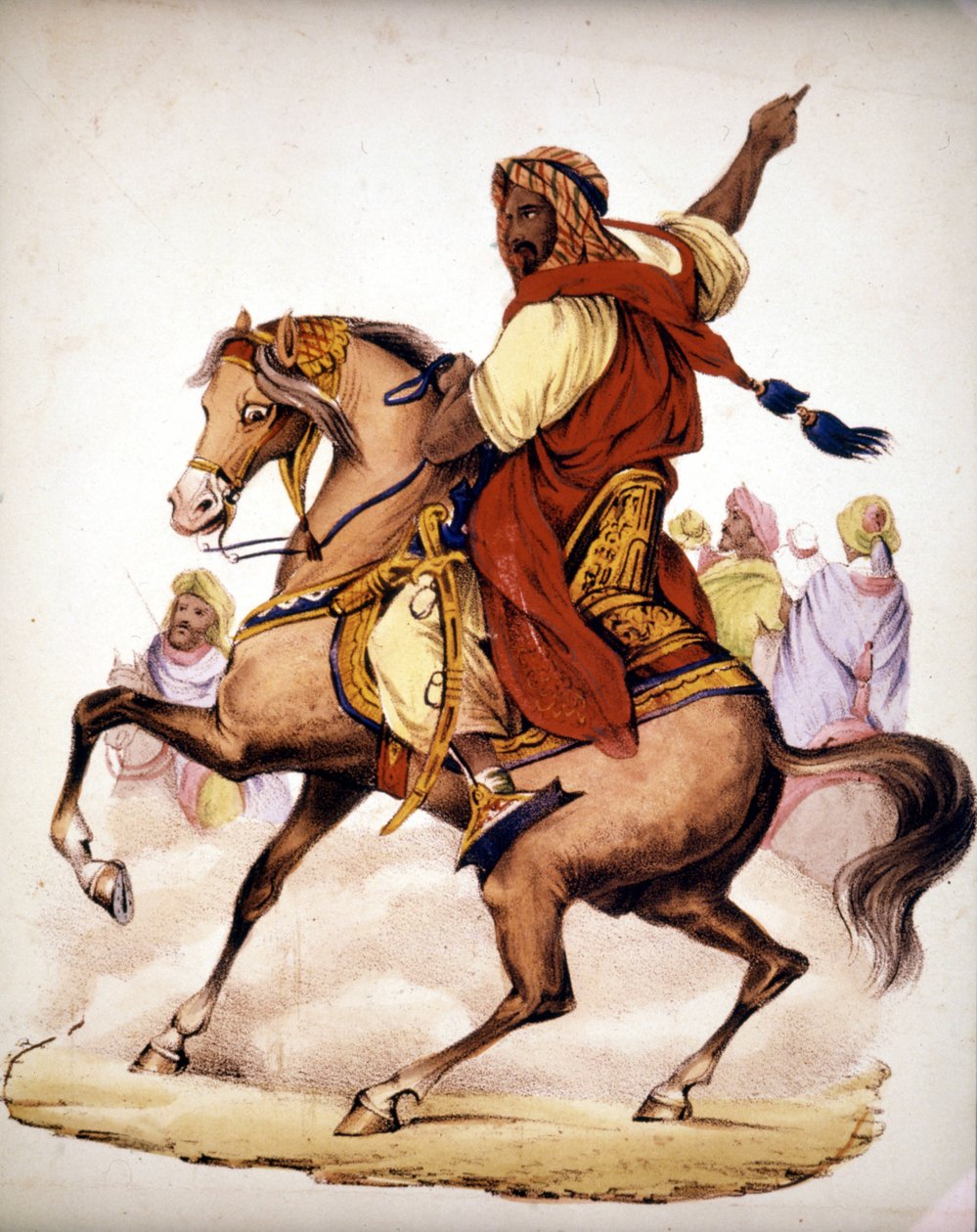 Abd El Kader (Abd El-Kader) (1807 - 1883), Arabische emir van Algerije. 19e-eeuwse lithografie door Unknown artist