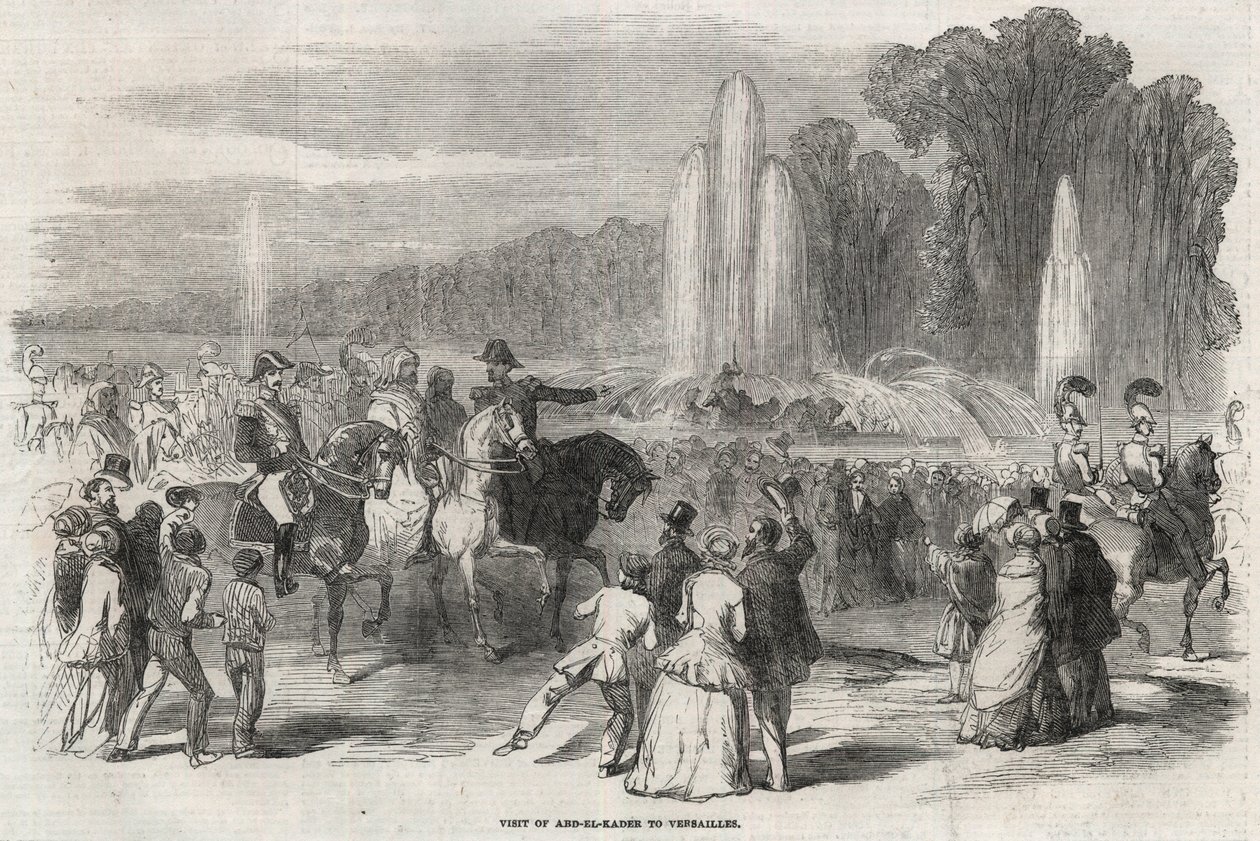 Abd al Qadir (1808-1883), Algerijnse vrijheidsstrijder, met oorlogsminister Alphonse Henri d