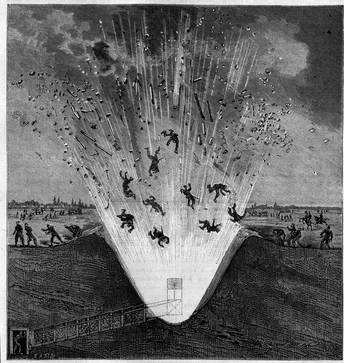 Onopzettelijke explosie van een oorlogsmijn, Arras (Pas de Calais, 62), 6 oktober. door Unknown artist