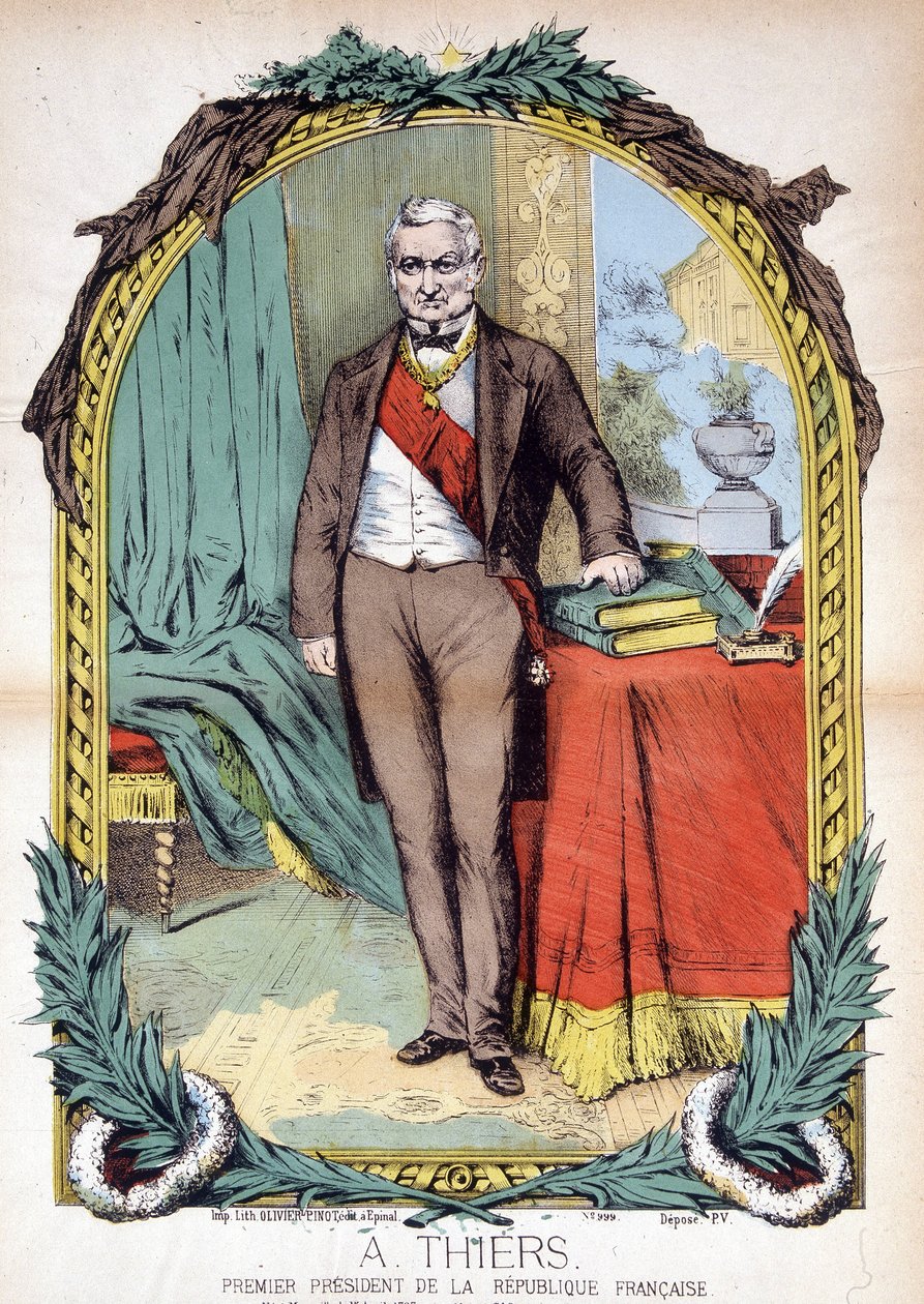 Adolphe Thiers (1797-1877), Franse politicus, journalist en historicus. door Unknown artist
