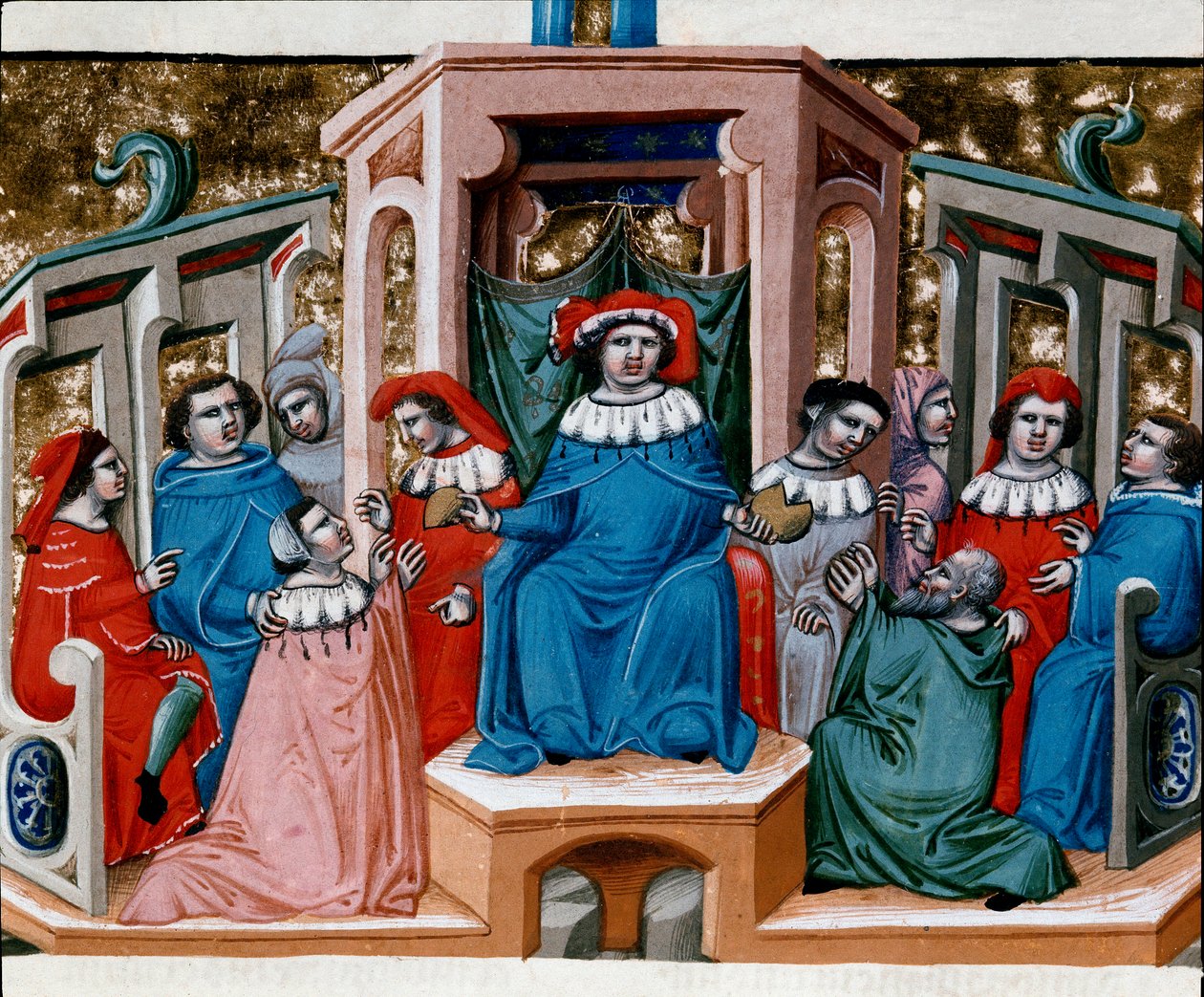 Allegorie van de wet Miniatuur uit de Codex Justinianus door Unknown artist