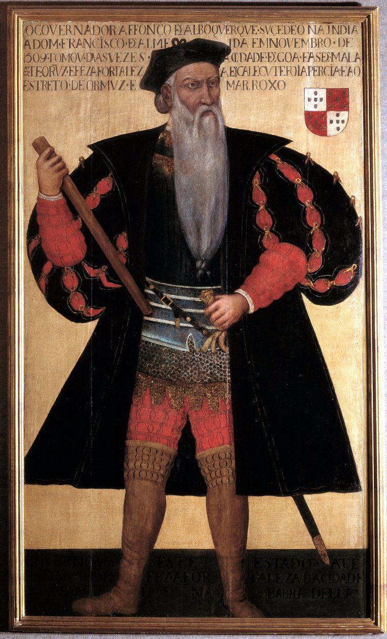 Alphonse (Alfonso of Afonso) de Albuquerque (1453-1515) de Grote Portret van de Portugese navigator en ontdekkingsreiziger. 16e-eeuws schilderij. Lissabon, Nationaal Museum voor Oude Kunst door Unknown artist