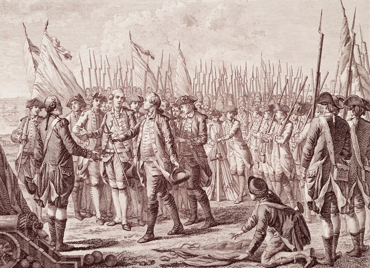 Amerikaanse Onafhankelijkheidsoorlog: De overgave van Lord Cornwallis door Unknown artist