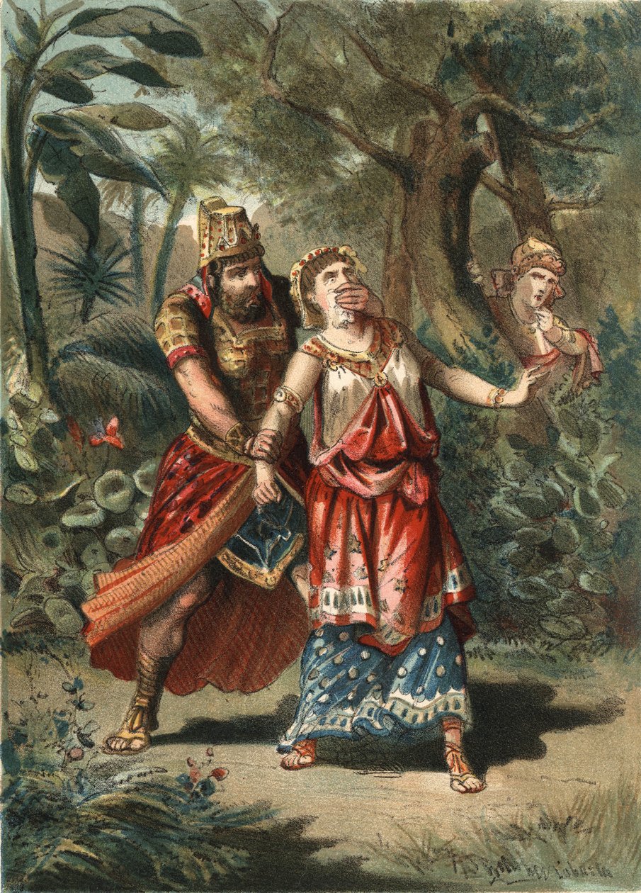 Amestris, vrouw van Xerxes koning van de Perzen, wordt ontvoerd door een dienaar van Artaynte (in 