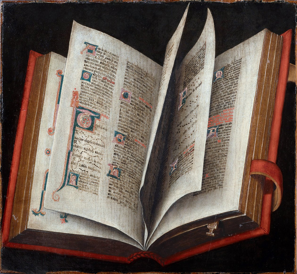Een geopend liturgisch boek door Unknown artist