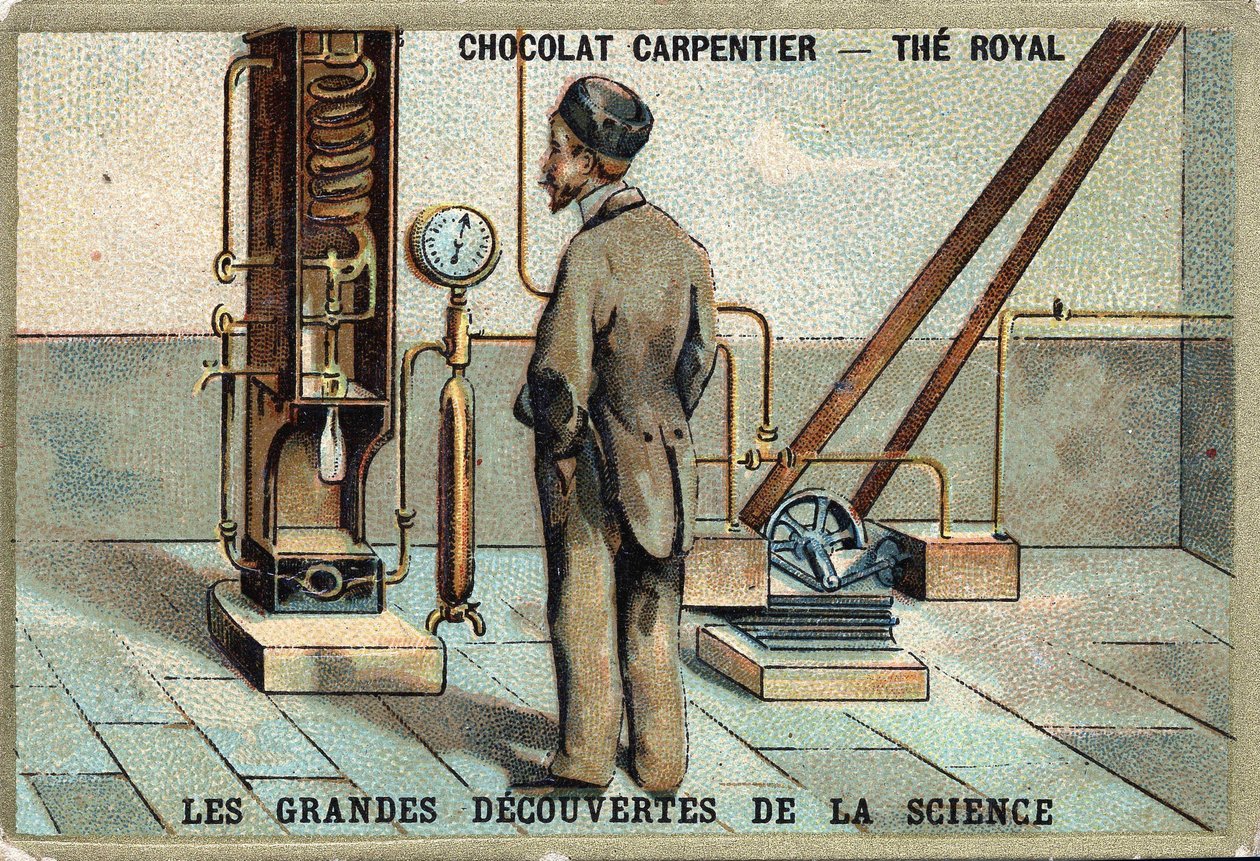 Apparaat van Dr. Karl von Linde (Duitse natuurkundige (1842 tot 1934) voor luchtlekkage in 1895 door Unknown artist