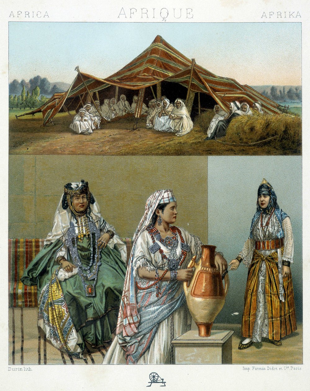 Arabische tent, Algerijnse vrouwelijke kostuums - in 