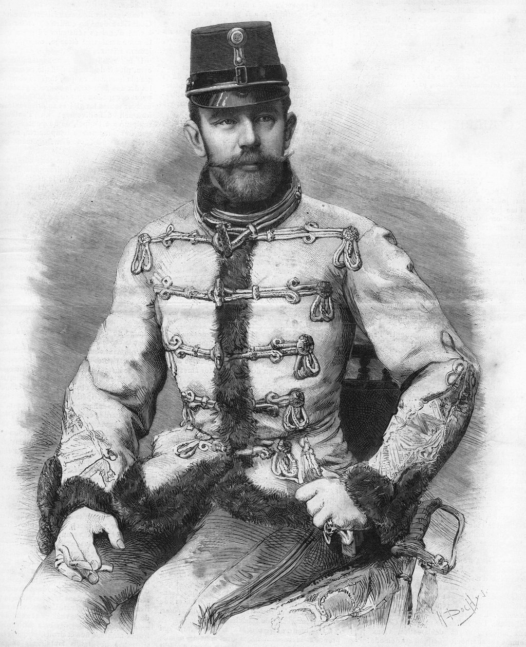Aartshertog Rodolph van Habsburg (1858-1889), Kroonprins van Oostenrijk. Gravure uit 1889 door Unknown artist