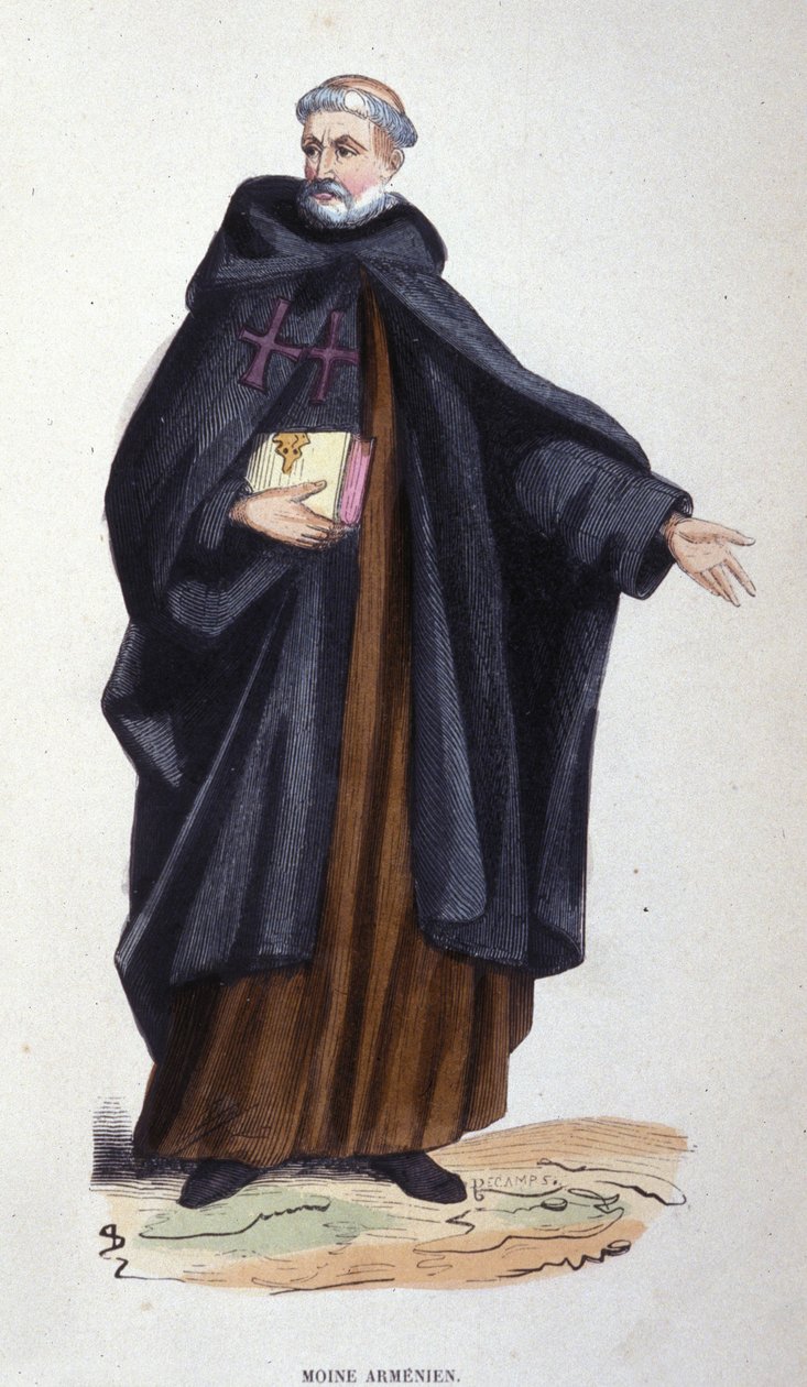 Armeense monnik (gravure uit een album over religieuze orden, Parijs) door Unknown artist