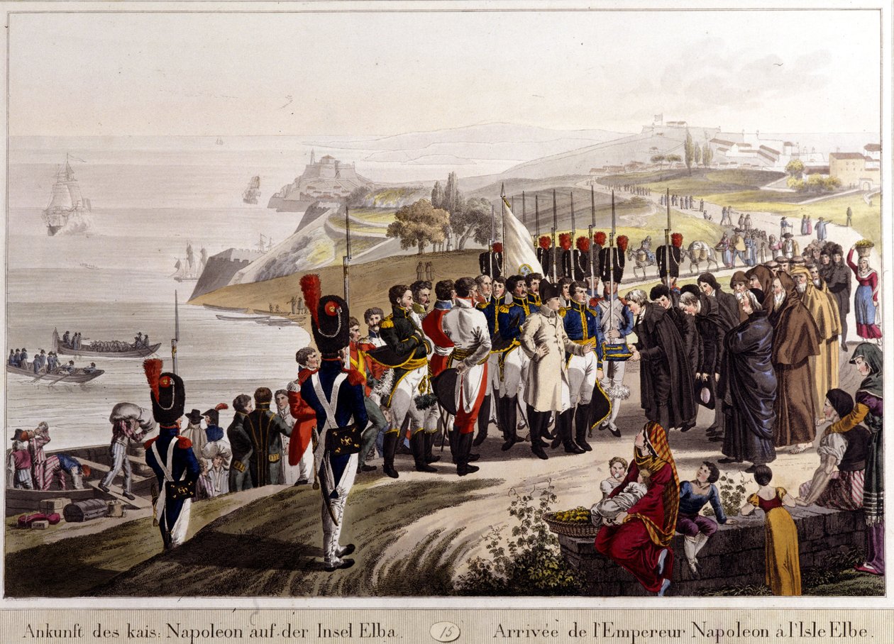 Aankomst van Napoleon op het eiland Elba door Unknown artist
