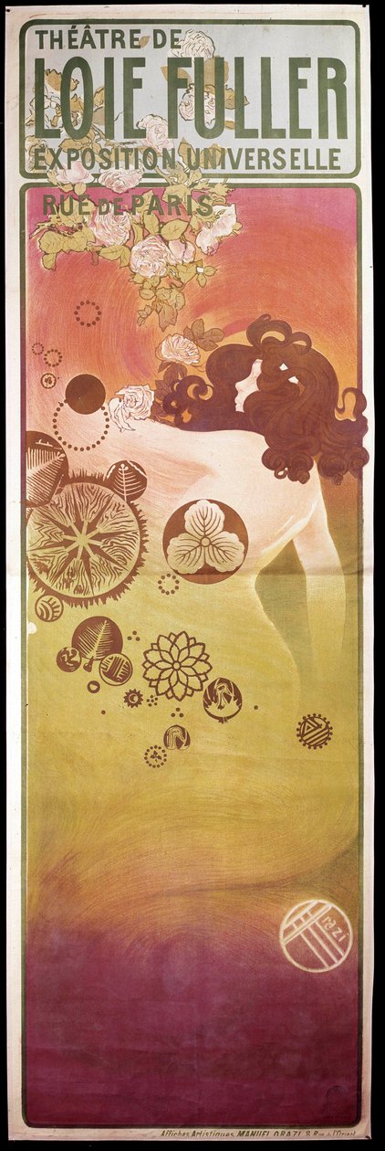 Art Nouveau: poster voor het "Theatre de Loie Fuller" door Unknown artist