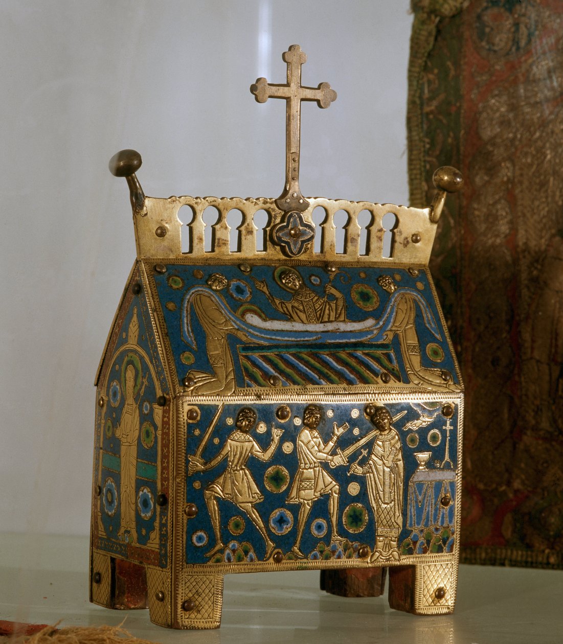 Relikwie in email, goud en koper van Sint Thomas Becket (1118-1170), aartsbisschop van Canterbury door Unknown artist