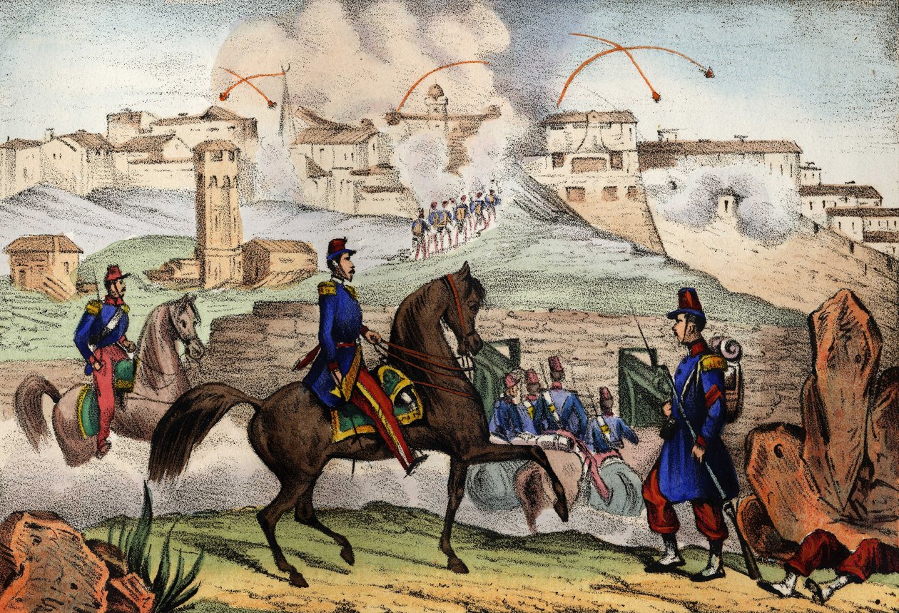 Bestorming van Constantine, Algerije, na een 7-daagse belegering door Generaal Danrémont van het Franse leger van Afrika, op 13 oktober 1839. In 