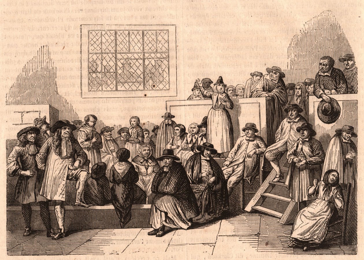 Vergadering van Quakers in de 18e eeuw in Londen, Verenigd Koninkrijk door Unknown
