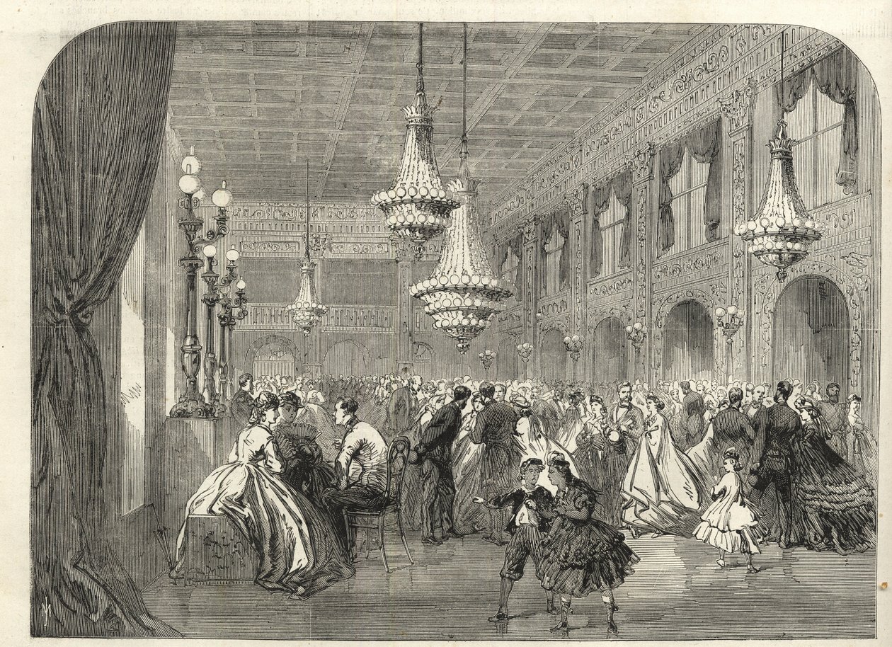 Baden Baden (Baden-Baden), Duitsland - Binnen in de Gesprekskamer - 1867 door Unknown artist