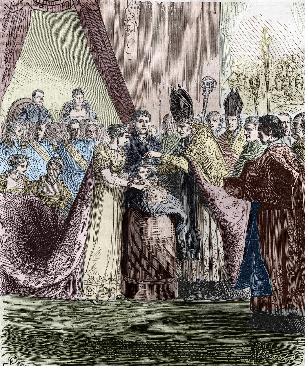 Doop van Napoleon François Charles (Napoleon II), koning van Rome, zoon van keizer Napoleon I, in de Notre-Dame de Paris, 9 juni 1811 door Unknown artist