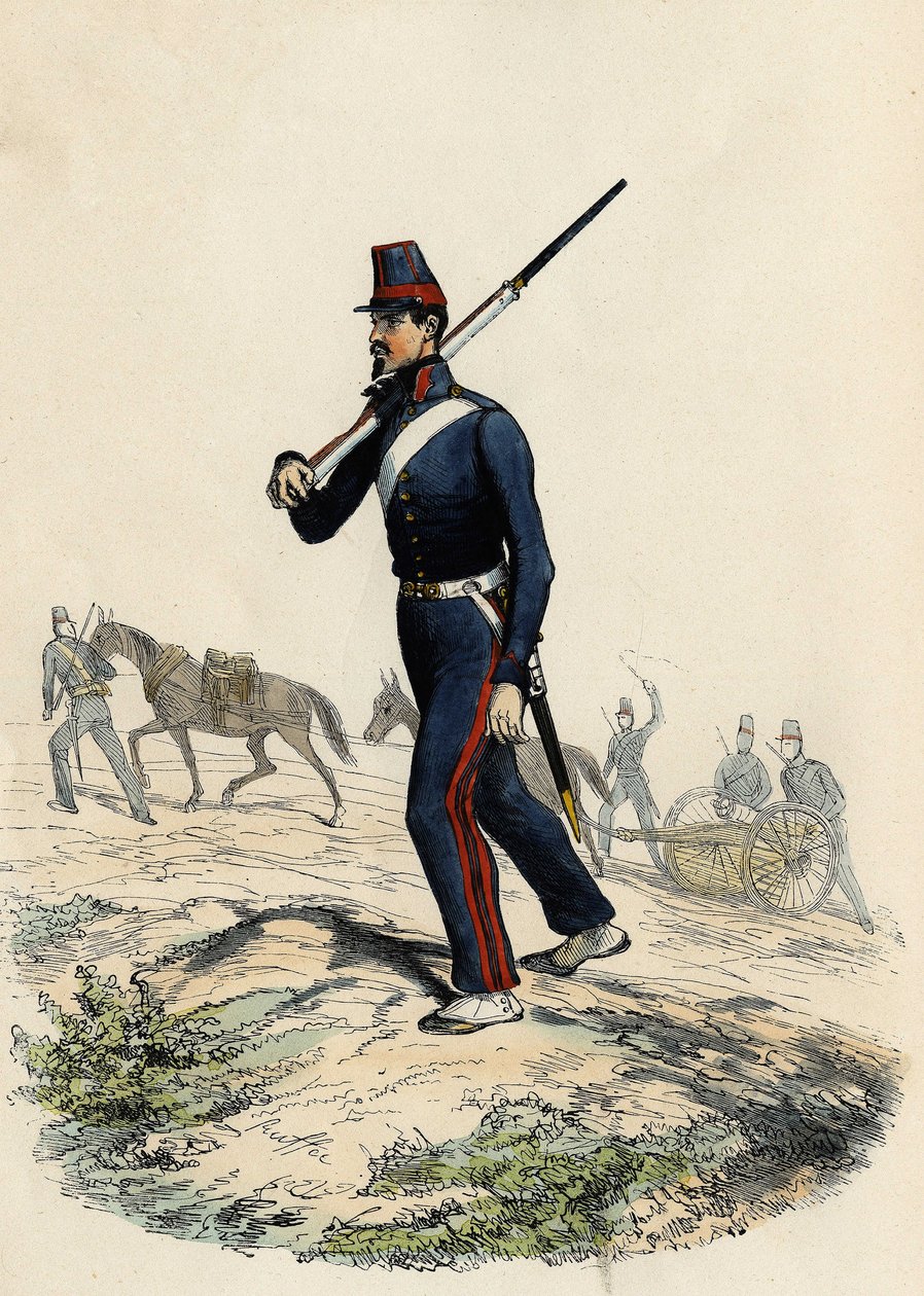 Bataljon bergartillerie van het Franse leger in Algerije in 1830, in 