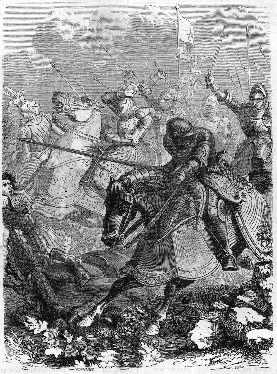 Slag bij Guinegate of Guinegatte (Frankrijk), Dag van de sporen, 16 augustus door Unknown artist