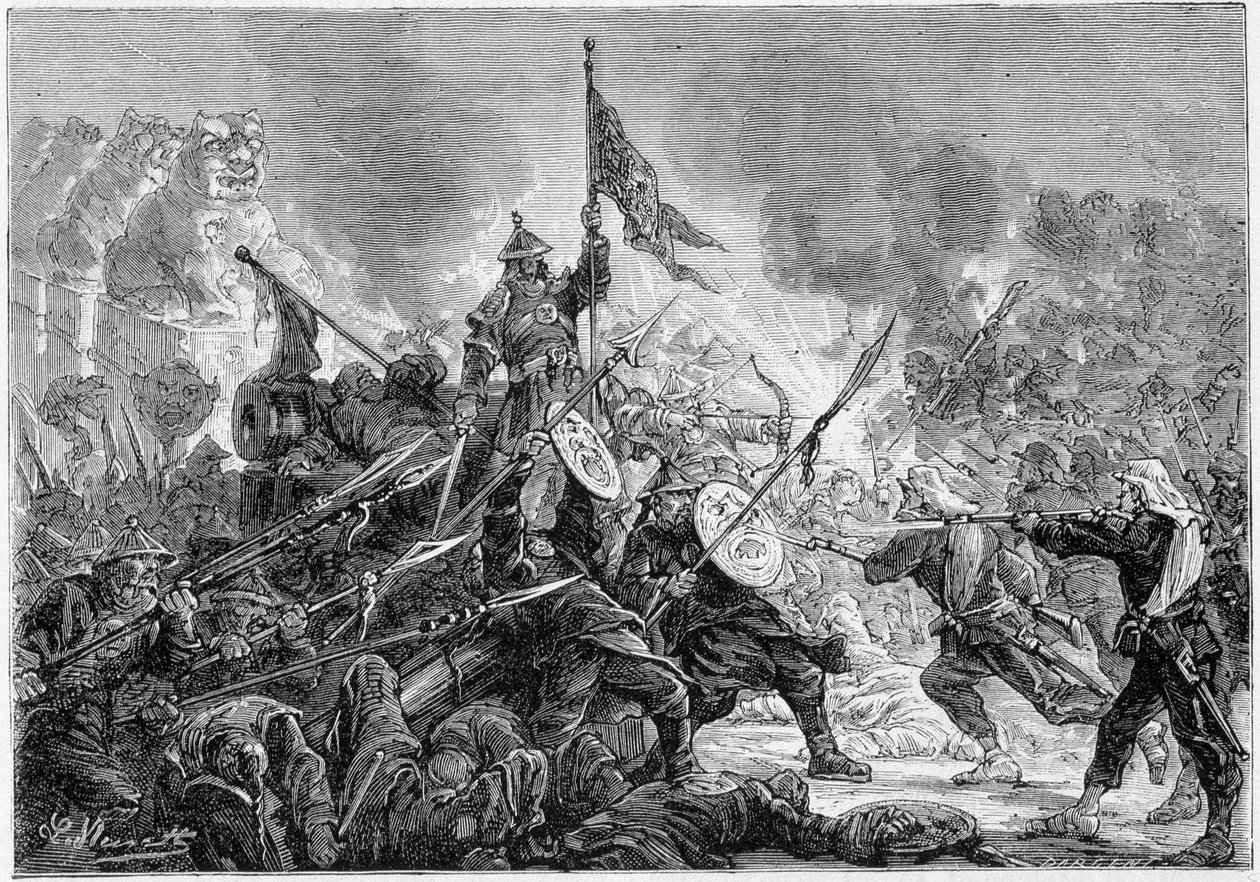 Slag bij Palikao: nederlaag van het Manchu-leger voor de Frans-Britse expeditieleger, 21/09/1860 door Unknown artist