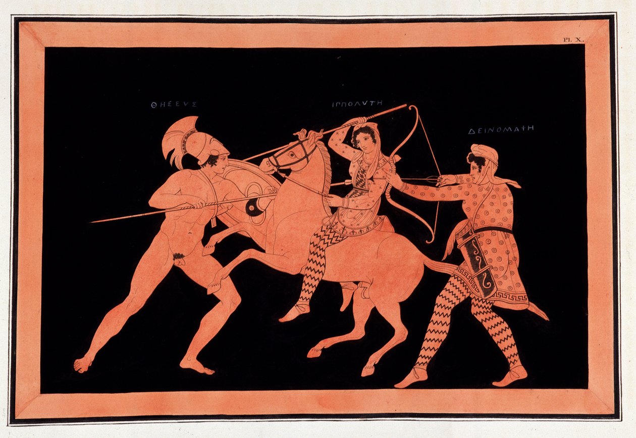 Slag van de Amazonen Hyppolyte en Deinomache tegen Theseus - 