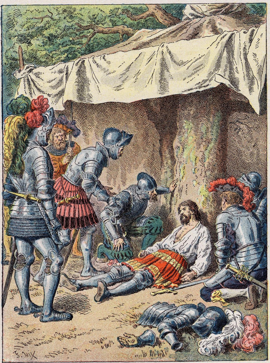 De dood van Bayard in 1524 door Unknown artist