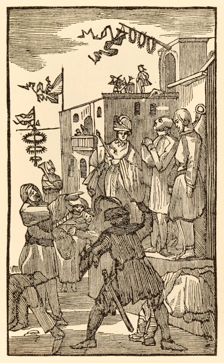 Zie de ijdelheidsbeurs! uit The Pilgrims Progress From This World, To That Which Is To Come door John Bunyan door Unknown