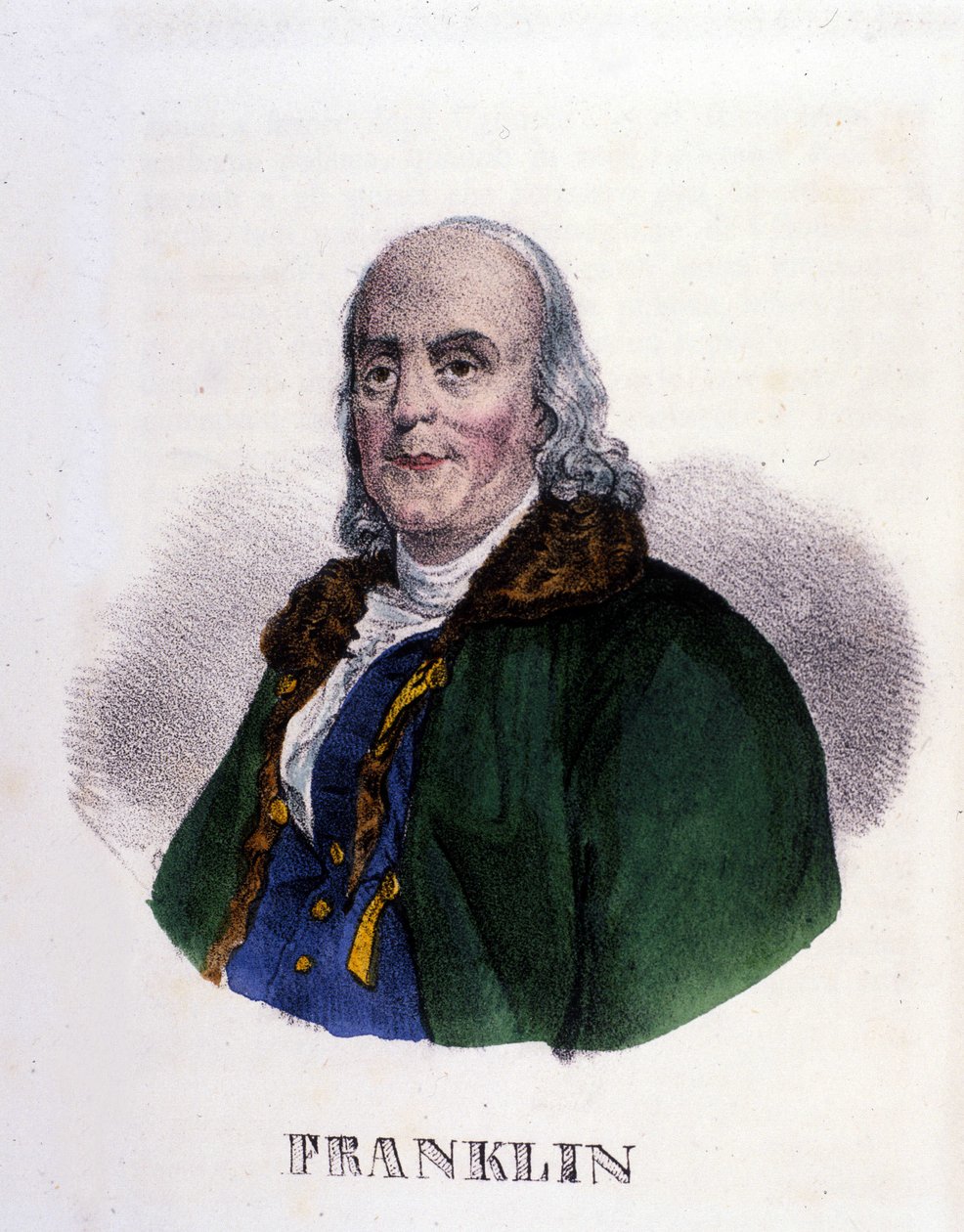 Benjamin Franklin (1706-1790), Amerikaanse filosoof, natuurkundige en ambassadeur. door Unknown artist