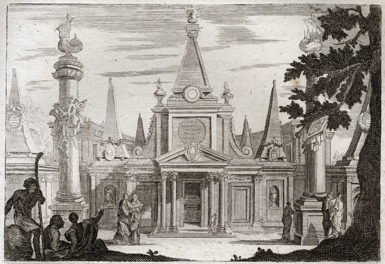 Royaumont Bijbel, Oude Testament: Simon Pontifex. Simon Machabee volgt zijn broer Jonathas op, bouwde een prachtig graf voor zijn vader en broers, en werd verraderlijk vermoord. Illustratie uit 1811. door Unknown artist