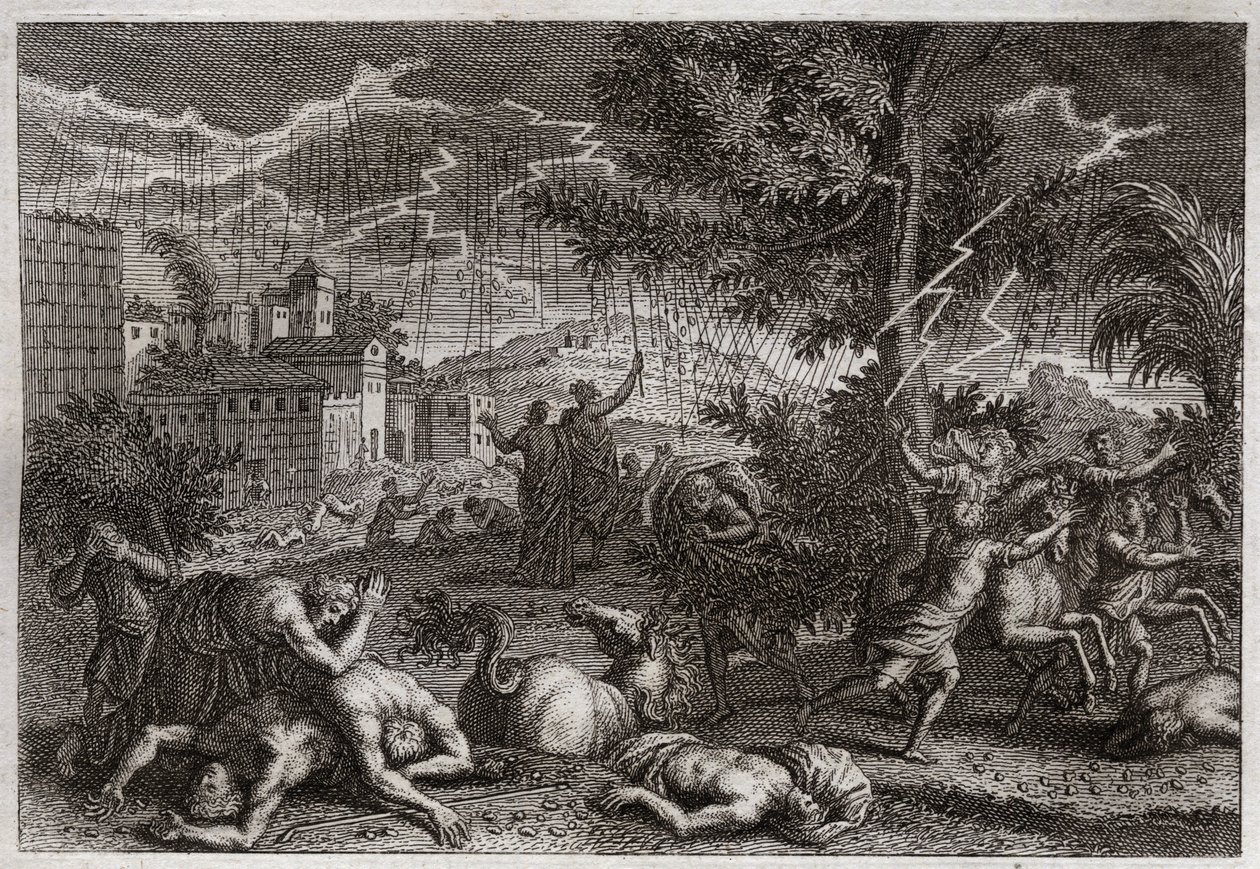 Bijbel van Royaumont, Oude Testament: De Tien Plagen van Egypte. Illustratie uit 1811. door Unknown artist