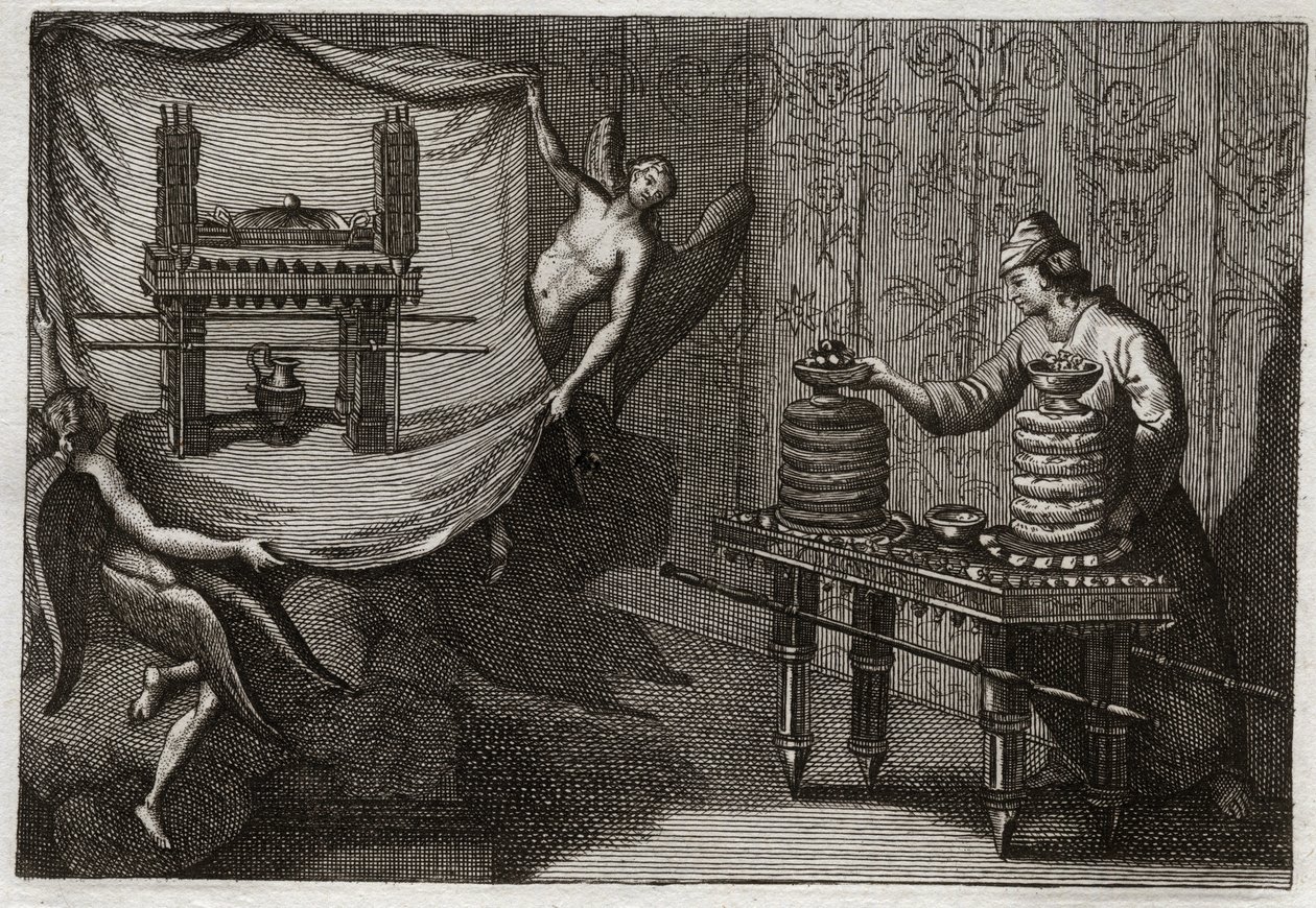 Royaumont Bijbel, Oude Testament: De tafel van toonbroden in de Tabernakel. Illustratie uit 1811. door Unknown artist