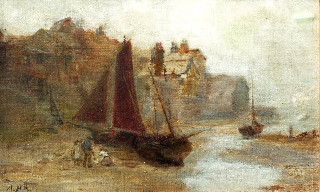 Boot op het strand door Unknown artist